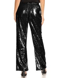 Sparkly Sequin Flare Wide Leg Pants