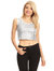 Sparkly Sequin Midriff Sleeveless Shirt - Silver
