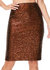 Sparkly Sequins Cocktail Midi Skirt - Brown