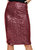 Sparkly Sequins Cocktail Midi Skirt - Burgundy