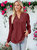 Split V Neck Textured Blouse