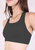 Square Neck Cross Sports Bra - Gray