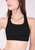 Square Neck Cross Sports Bra - Black