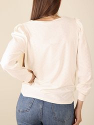 Square Neck Pleated Shoulder Blouse