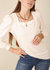 Square Neck Pleated Shoulder Blouse