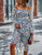 Square Neck Printed Flowy Dress