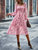 Square Neck Printed Flowy Dress - Pink