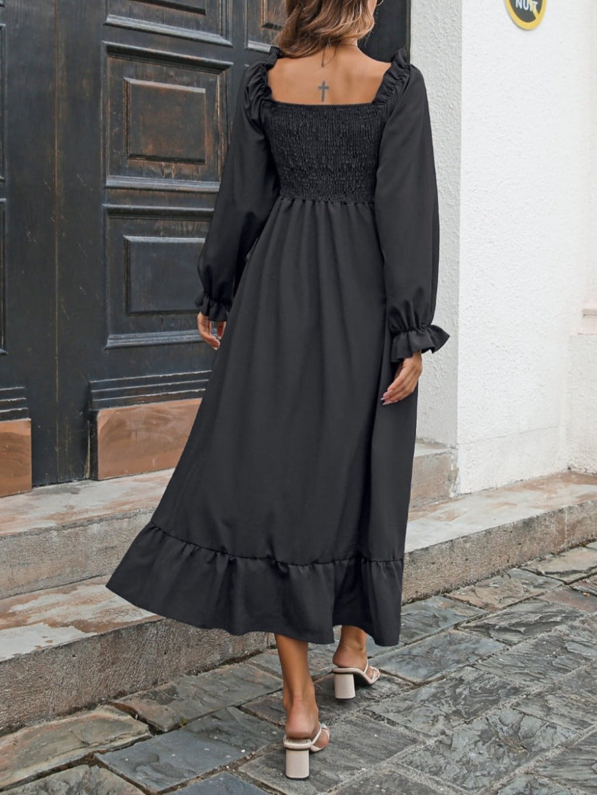 Black peasant dresses