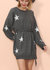 Star Pattern Sweater Dress - Gray