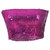 Strapless Glitter Sequin Bandeau - Rose Red