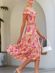 Strappy Smocked Floral Dress
