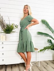 Striped It's-a-Wrap Dress