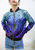 Striped Metallic Sequin Varsity Jacket - Z-Blue-Royal Blue-Purple