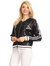 Striped Metallic Sequin Varsity Jacket