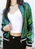 Striped Metallic Sequin Varsity Jacket