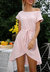 Striped Tulip Hem Dress In Pink