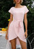 Striped Tulip Hem Dress In Pink - Pink