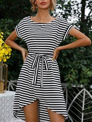 Striped Tulip Hem Dress