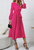 Surplice Neck Belted Dress - Fuchsia