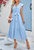 Surplice Neck Flutter Sleeve Solid Dress - Light Blue