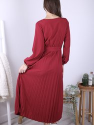 Surplice Neck Pleated Dress