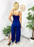 Surplice Neck Side Slit Jumpsuit