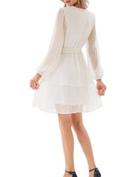 Surplice Neck Tiered Dress