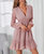 Swiss Dot Patterned Dress - Mauve Pink