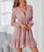 Swiss Dot Patterned Dress - Mauve Pink
