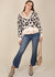 Tassel Frayed Hem Patterned Sweater