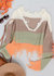 Tassel Frayed Hem Patterned Sweater - Orange
