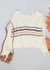 Tassel Frayed Hem Patterned Sweater - White
