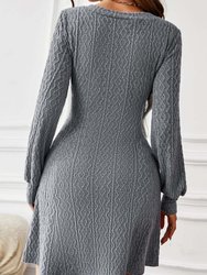 Textured Cable Knit Sweater Dress