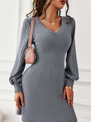 Textured Cable Knit Sweater Dress