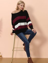 Textured Knit Striped Sweater