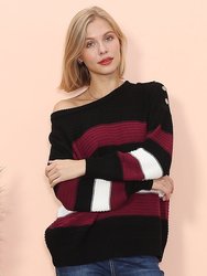 Textured Knit Striped Sweater