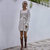 Textured Tie Waist Sweater Dress - Off White