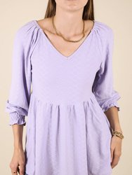 Textured V Neck Long Top