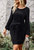 Tie Waist Braided Knit Dress - Black