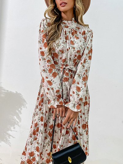 Anna-Kaci Tie Waist Pleated Floral Dress product