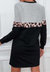 Tri-Tone Long Sleeve Sweater Dress