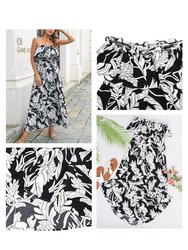 Tube Layered Floral Print Dress