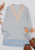 Two Tone Crochet V Neck Sweater - Gray