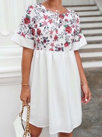 Anna-Kaci Two Tone Floral Print Dress product