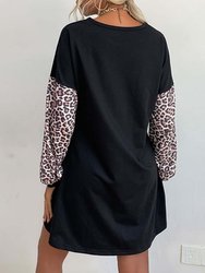 Two Tone Leopard Print Dress