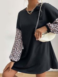 Two Tone Leopard Print Dress