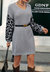 Two Tone Leopard Sweater Dress - Gray