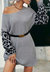 Two Tone Leopard Sweater Dress