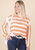 Two Tone Striped Crochet Net Sweater