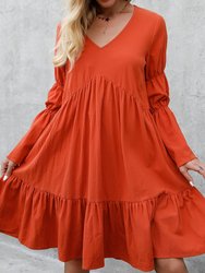 V Neck Marie Sleeves Dress